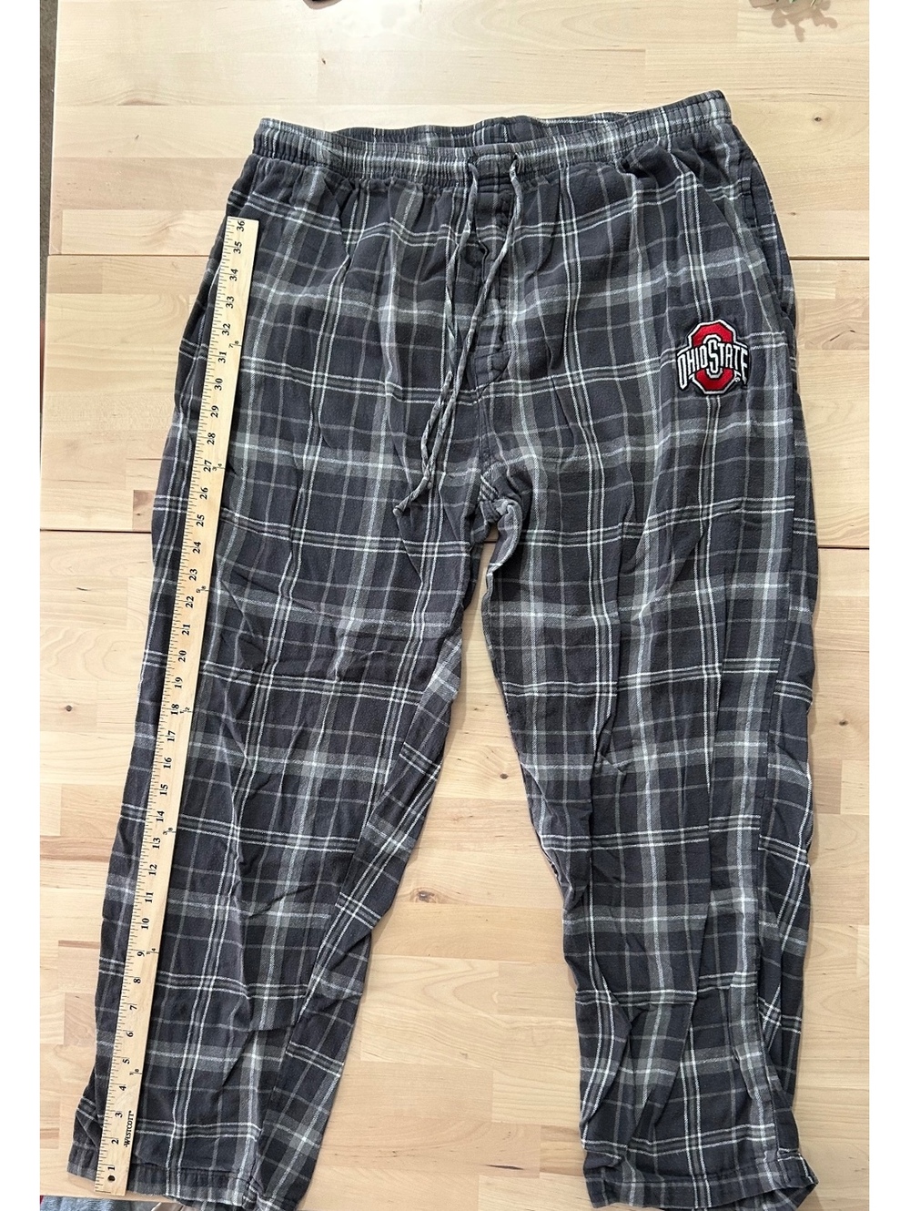 Ohio State Buckeyes Grey Plaid Flannel Lounge Pajama Pants - Size XL
